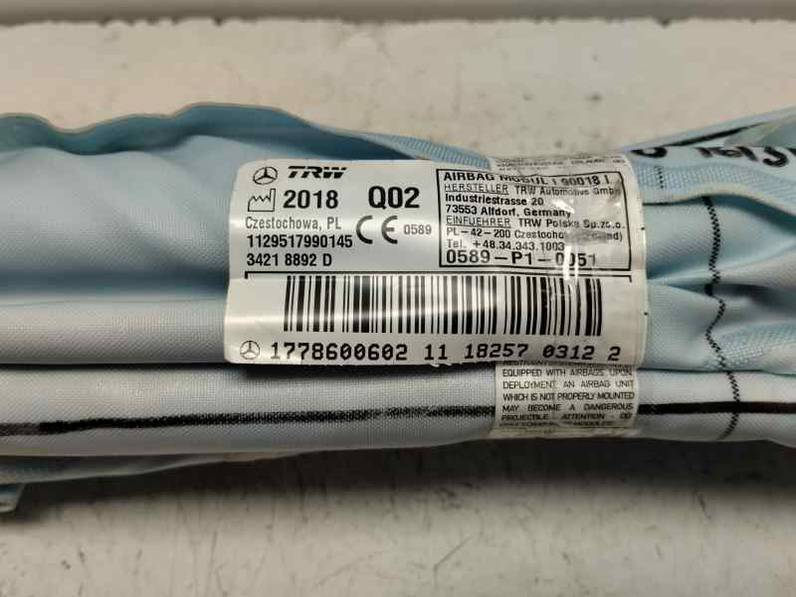 AIRBAG CORTINA DELANTERO DERECHO MERCEDES CLASE A 2018 1.5 CDI (116 CV)