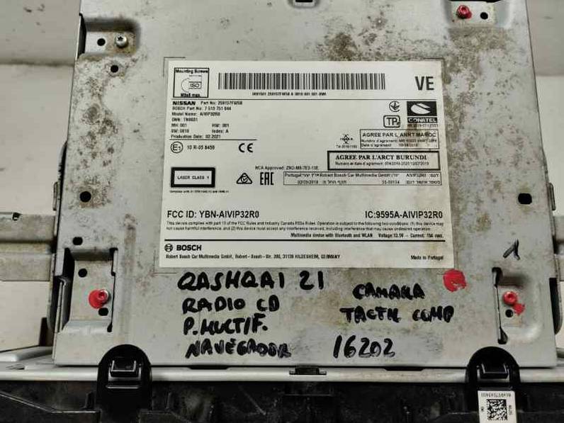 SISTEMA AUDIO RADIO CD NISSAN QASHQAI 2021 1.3 DIG T GASOLINA (158 CV)