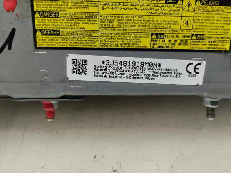 AIRBAG DELANTERO IZQUIERDO TOYOTA YARIS 2020 1.0 LTR. - 53 KW (72 CV)