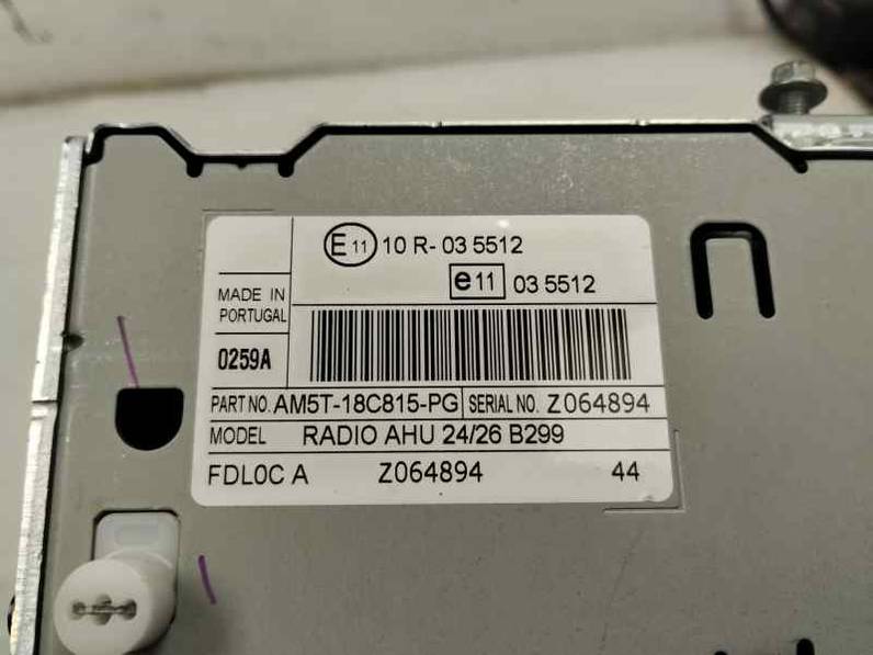 SISTEMA AUDIO RADIO CD FORD FIESTA 2014 1.25 16V (82 CV)