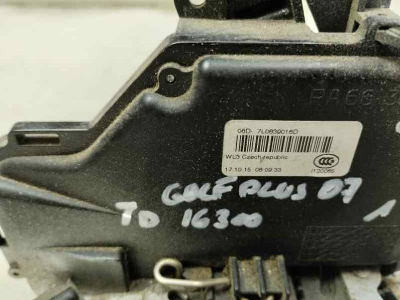 CERRADURA PUERTA TRASERA DERECHA VOLKSWAGEN GOLF PLUS 2007 1.9 TDI (105 CV)