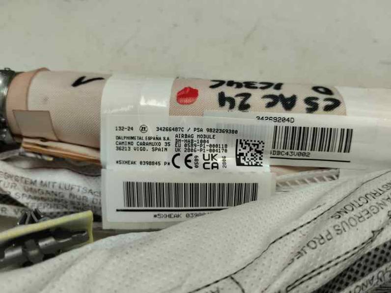 AIRBAG CORTINA DELANTERO DERECHO CITROEN C5 AIRCROSS 2024 1.2 12 V PURETECH (131 CV)