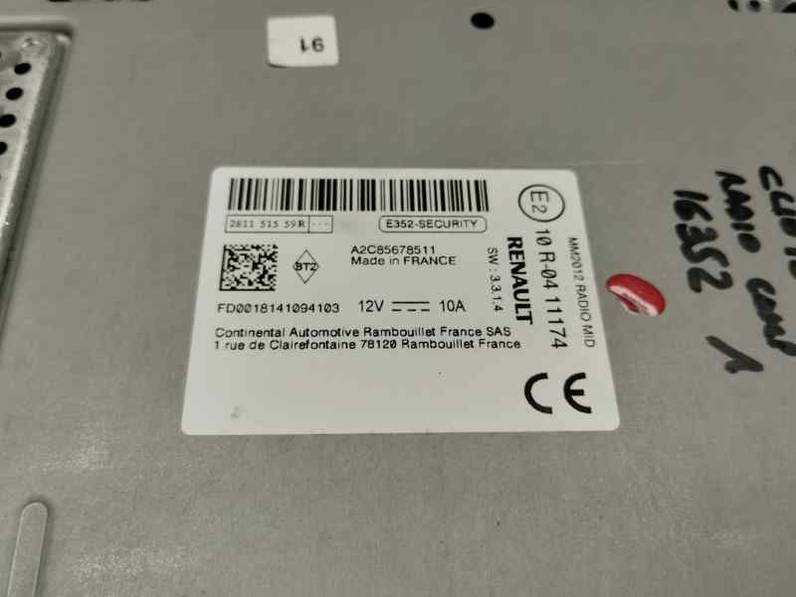 SISTEMA AUDIO RADIO CD RENAULT CLIO IV 2018 0.9 (90 CV)