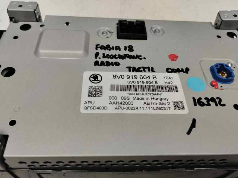 SISTEMA AUDIO RADIO CD SKODA FABIA 2018 1.0 MPI 75 CV (75 CV)