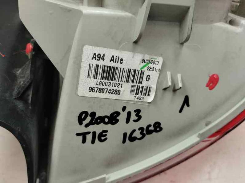 PILOTO TRASERO IZQUIERDO PEUGEOT 2008 2013 1.6 HDI (92 CV)