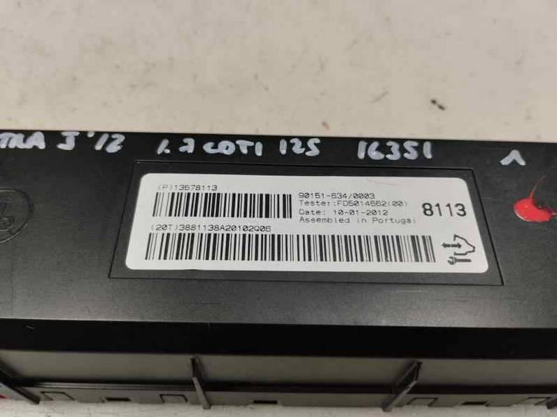 MODULO ELECTRONICO OPEL ASTRA J BERLINA 2012 1.7 CDTI (125 CV)