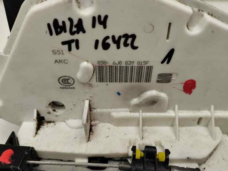 CERRADURA PUERTA TRASERA IZQUIERDA SEAT IBIZA 2014 1.2 TSI