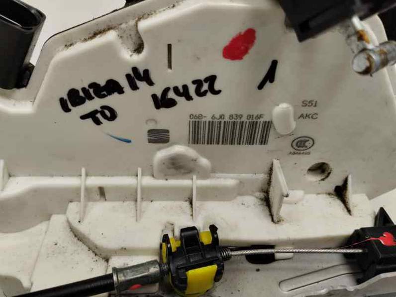 CERRADURA PUERTA TRASERA DERECHA SEAT IBIZA 2014 1.2 TSI