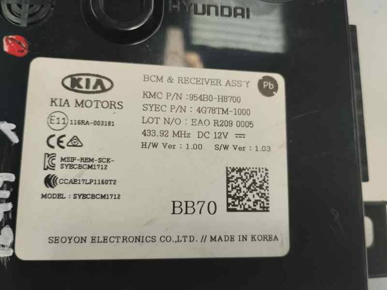 CAJA RELES FUSIBLES KIA STONIC 2021 1.0 GDI HYBRID